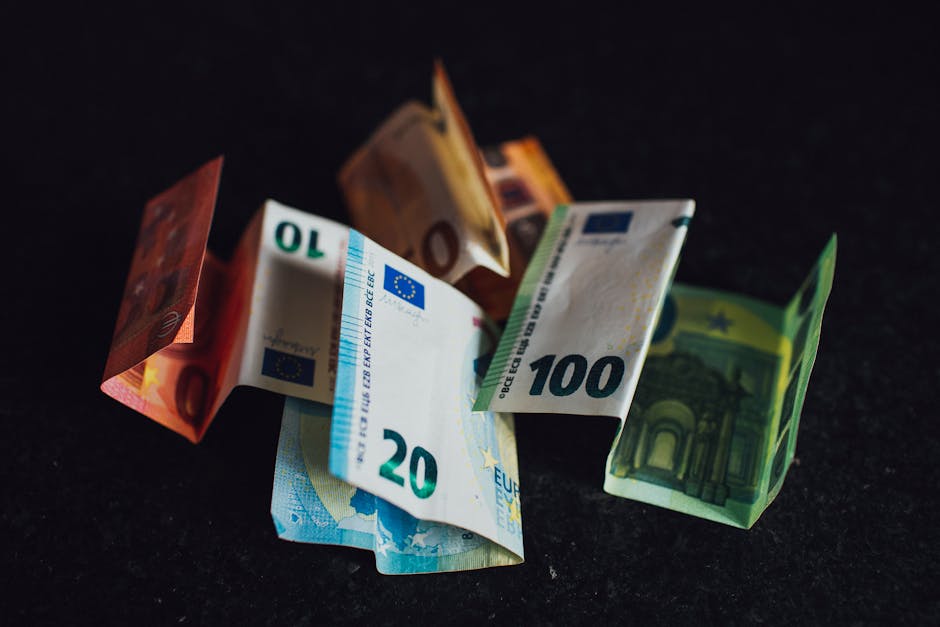 Euro banknotes representing liquidity